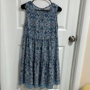 Max Studio Blue Floral Tiered Sundress
